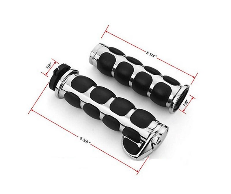 TESWNE Motorcycle Aluminum Chromed Handle Grips End Grips 1 inch for Honda Yamaha Kawasaki 1 Pair - Image 2